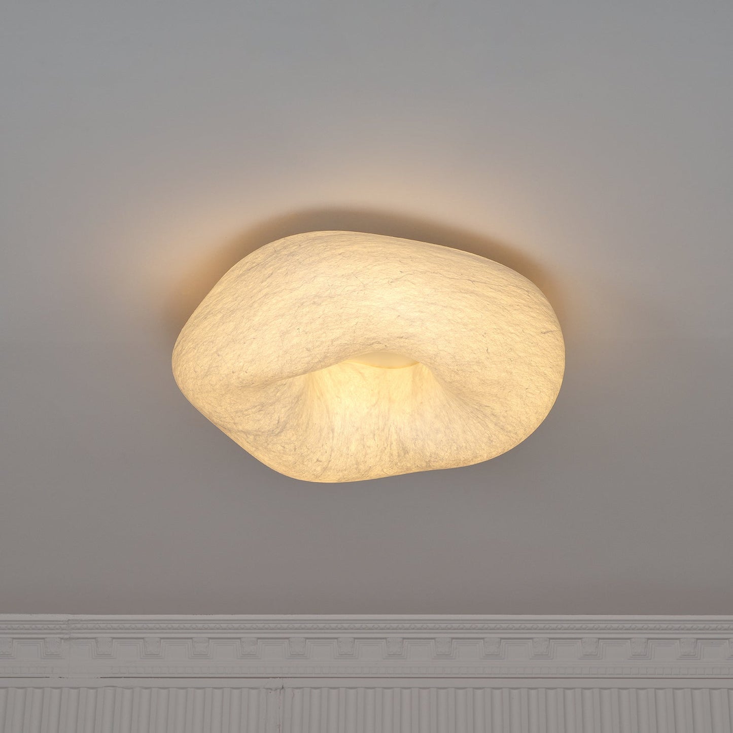 Silk Ceiling Lamp | Natural Mulberry Silk | 50cm Diameter
