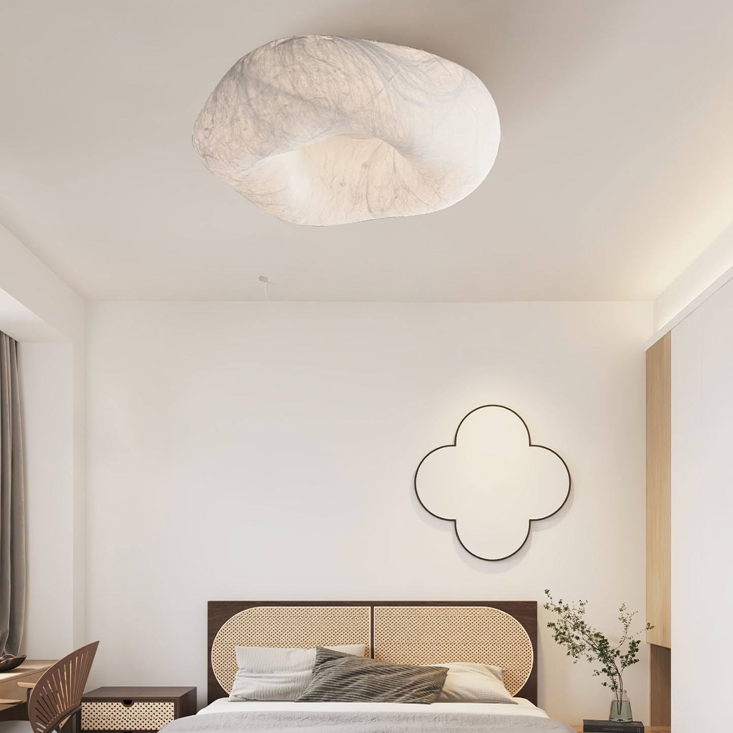 Silk Ceiling Lamp | Natural Mulberry Silk | 50cm Diameter