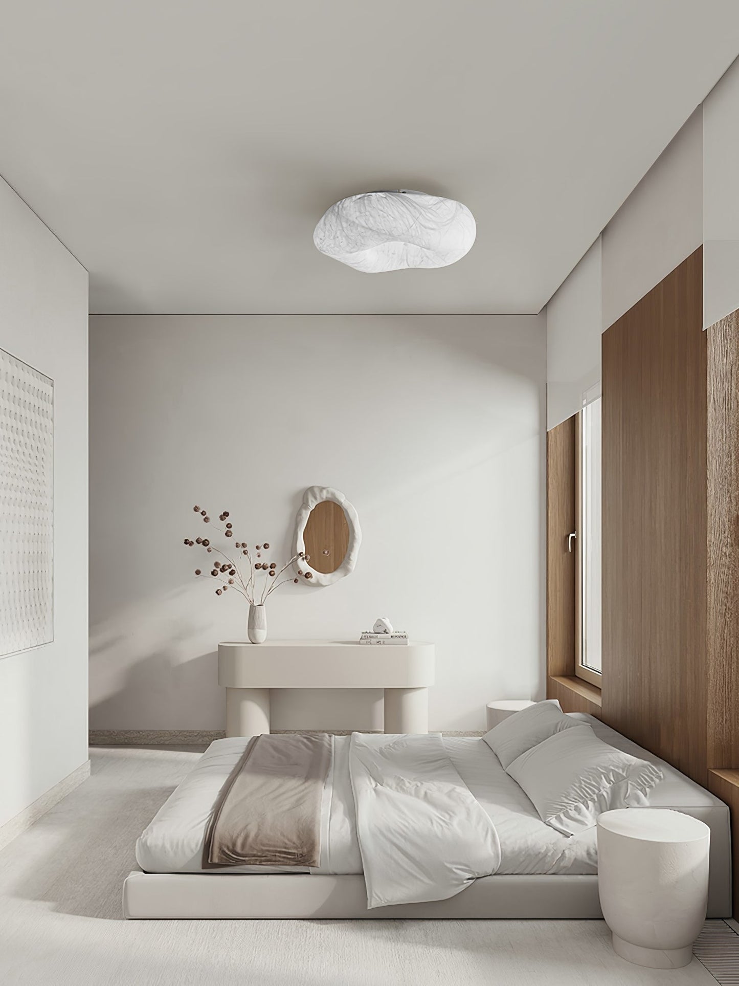 Silk Ceiling Lamp | Natural Mulberry Silk | 50cm Diameter