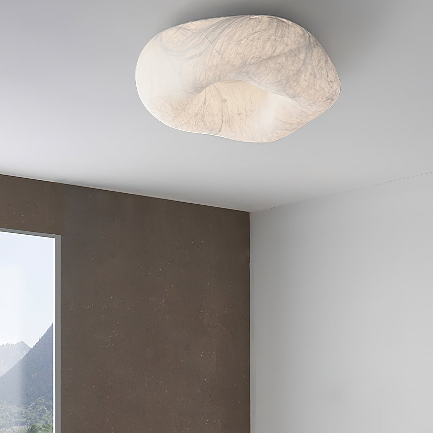 Silk Ceiling Lamp | Natural Mulberry Silk | 50cm Diameter