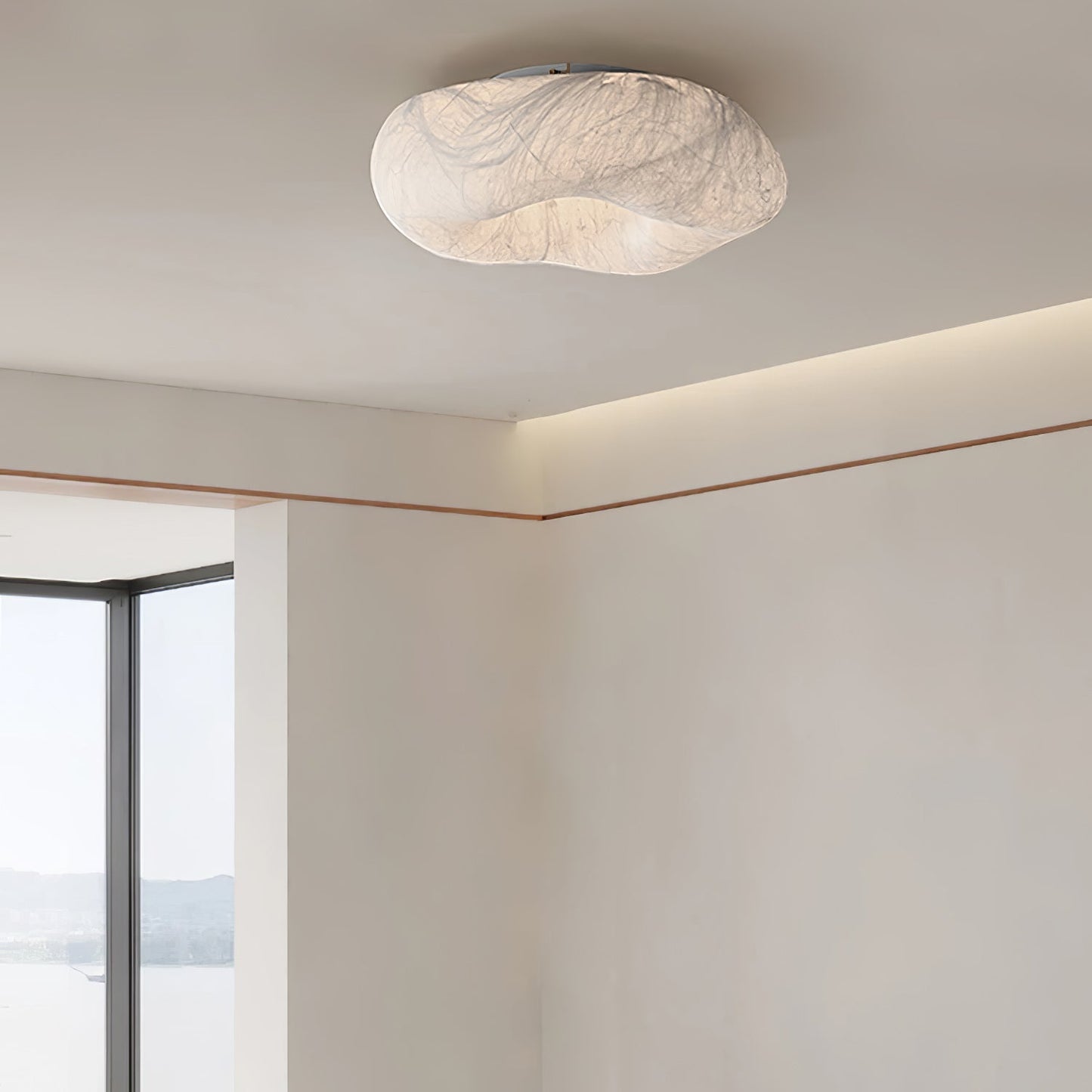 Silk Ceiling Lamp | Natural Mulberry Silk | 50cm Diameter