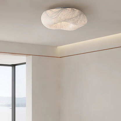 Silk Ceiling Lamp | Natural Mulberry Silk | 50cm Diameter