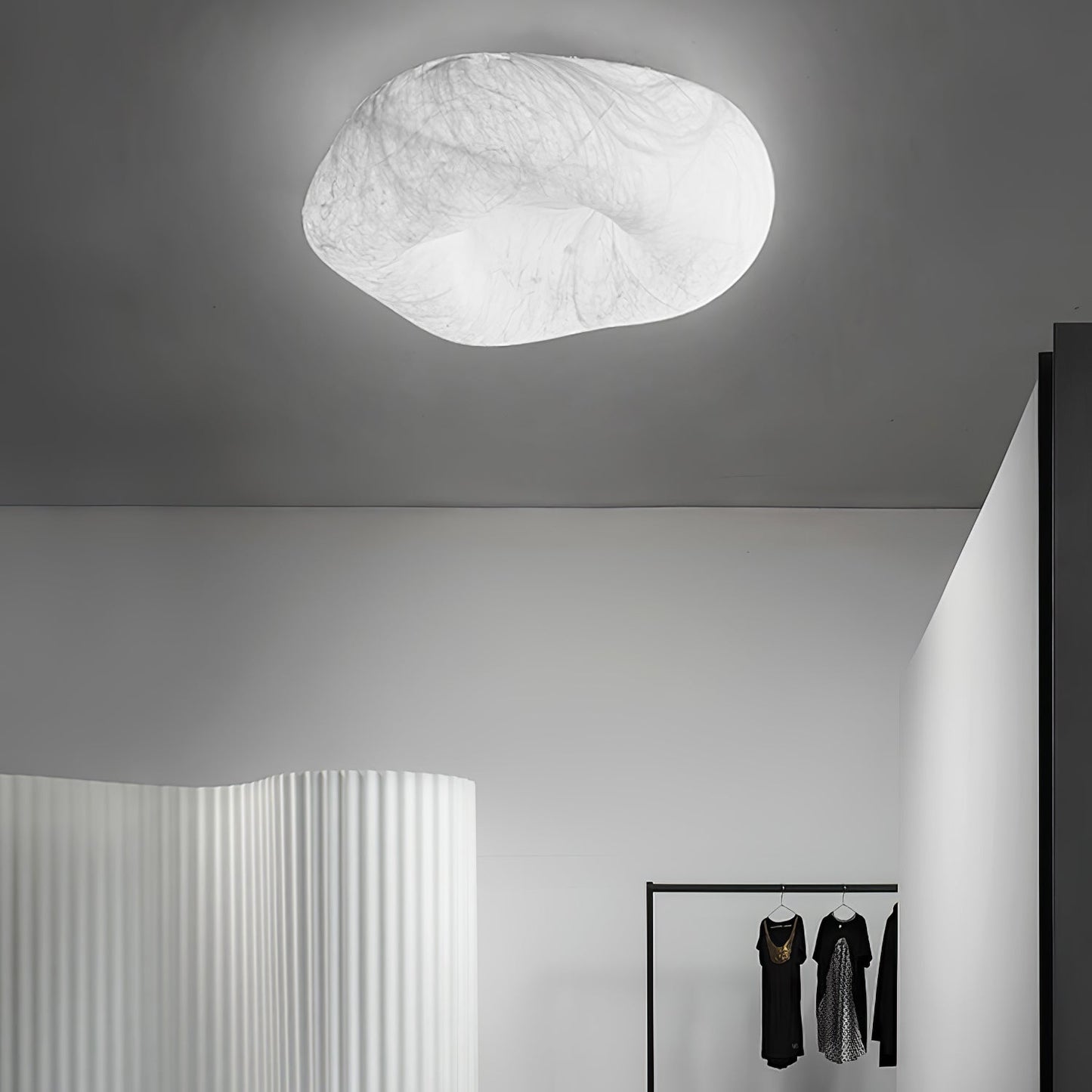 Silk Ceiling Lamp | Natural Mulberry Silk | 50cm Diameter