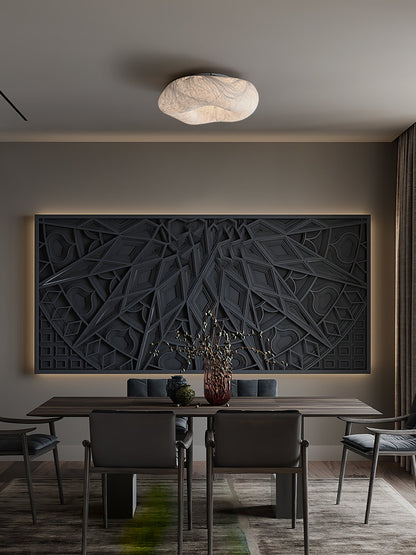 Silk Ceiling Lamp | Natural Mulberry Silk | 50cm Diameter