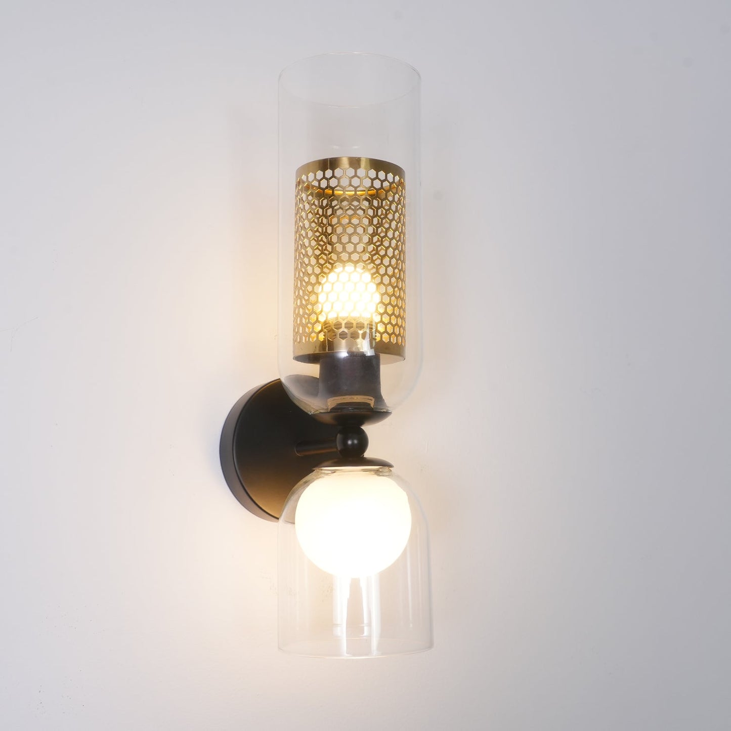 Zachary Wall Lamp Set | Glass & Metal | Black | 2 Lights
