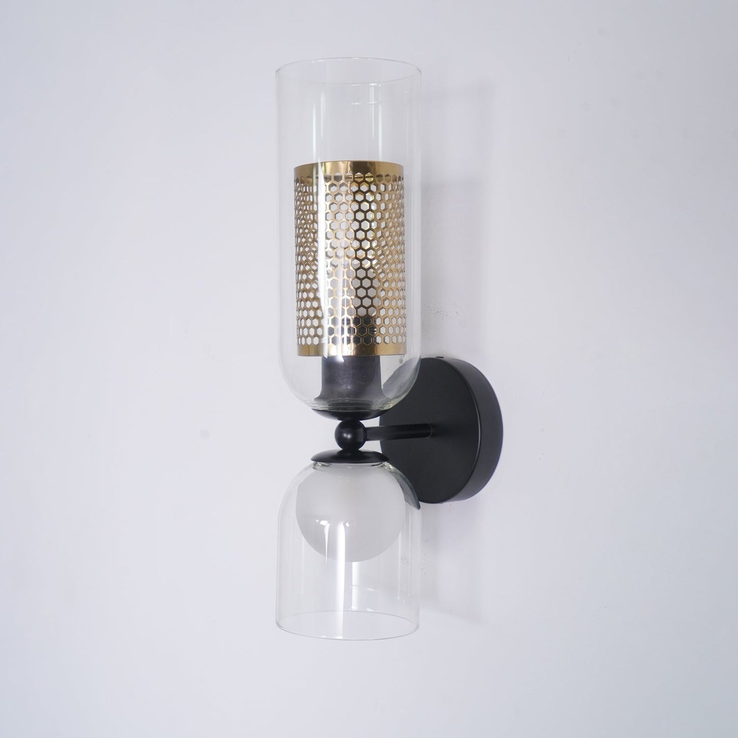 Zachary Wall Lamp Set | Glass & Metal | Black | 2 Lights