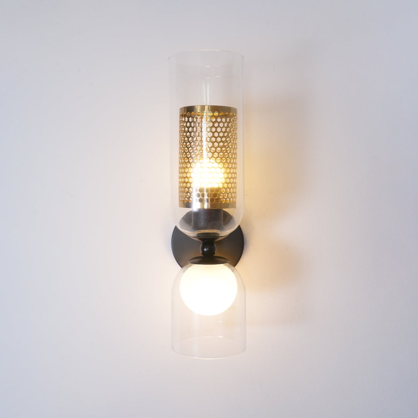 Zachary Wall Lamp Set | Glass & Metal | Black | 2 Lights