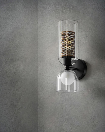 Zachary Wall Lamp Set | Glass & Metal | Black | 2 Lights