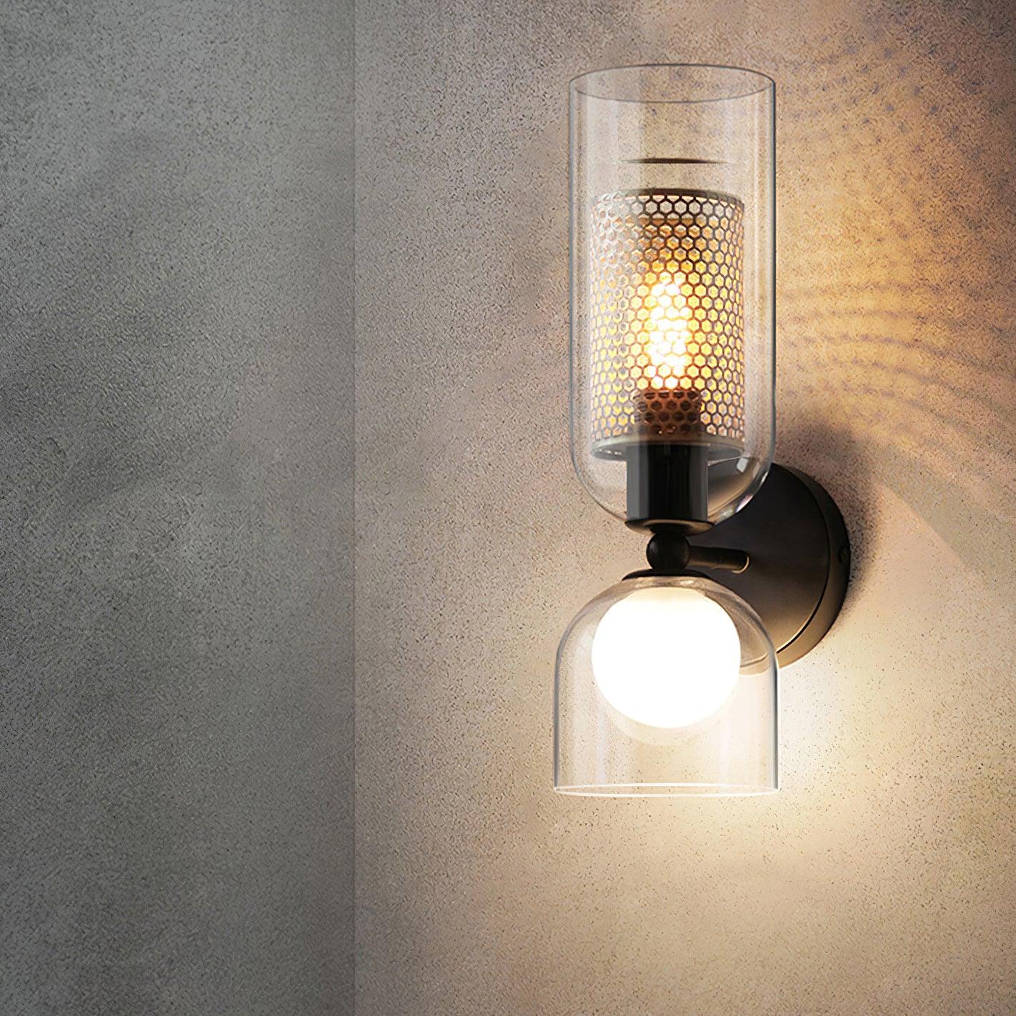 Zachary Wall Lamp Set | Glass & Metal | Black | 2 Lights