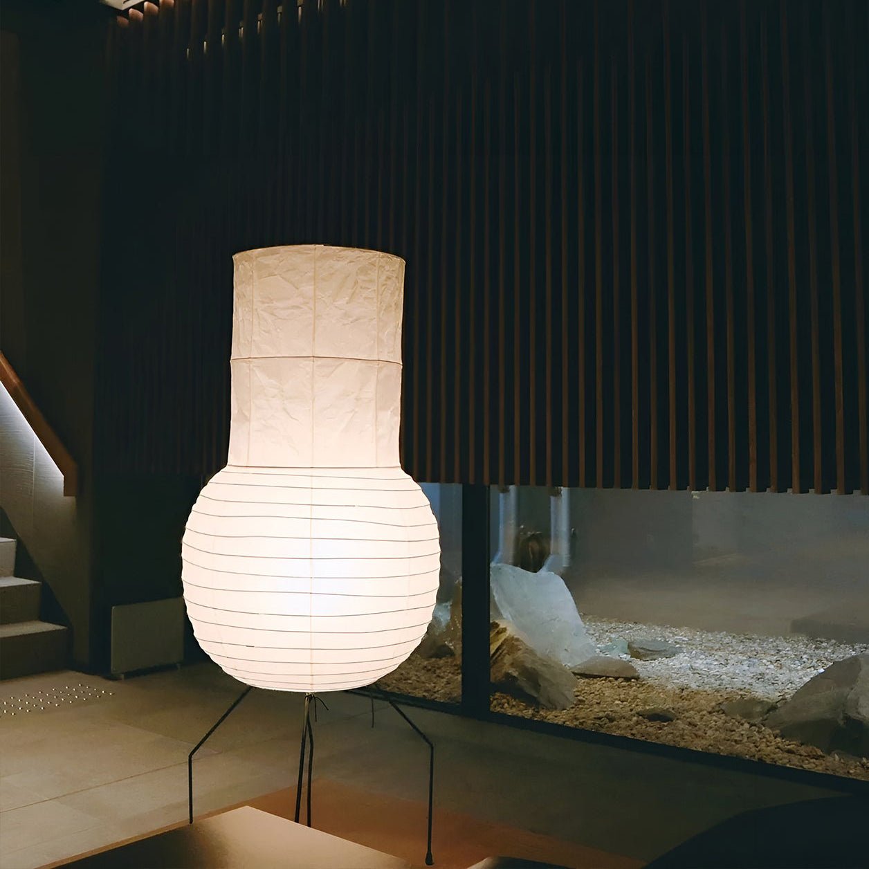 Rice Paper Lantern Table Lamp | White Shade | 48cm Diameter