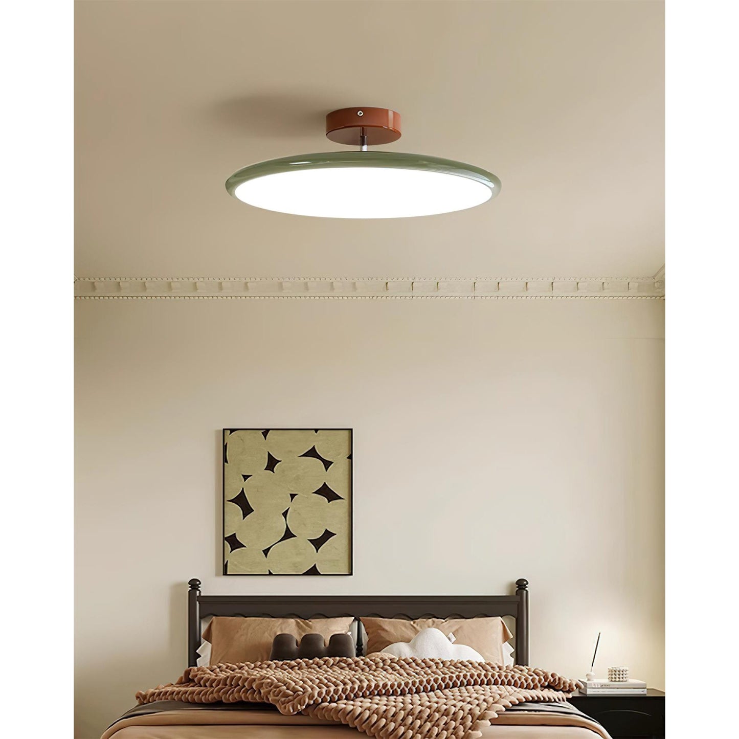 Zayn Ceiling Lamp | Metal & Acrylic | White, Green, Brown, Beige