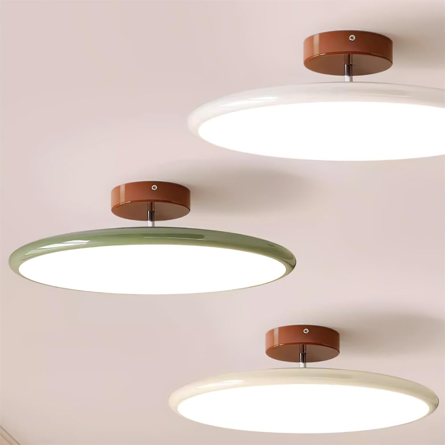 Zayn Ceiling Lamp | Metal & Acrylic | White, Green, Brown, Beige
