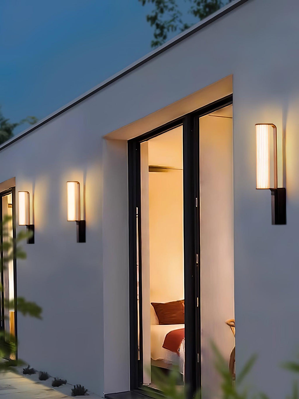 Outdoor LED Wall Sconce | Stainless Steel & Acrylic | Set of 2