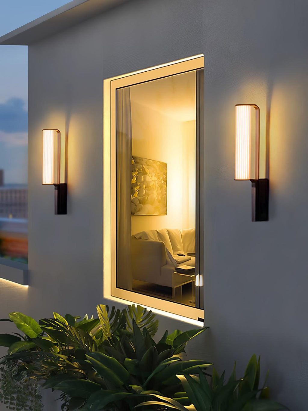 Outdoor LED Wall Sconce | Stainless Steel & Acrylic | Set of 2