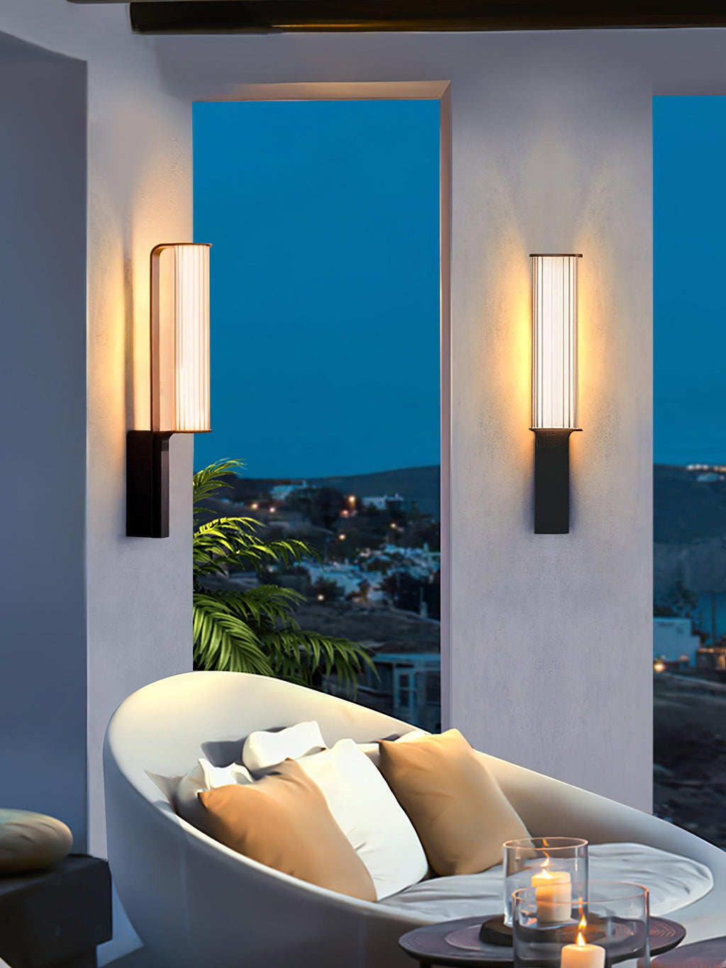Outdoor LED Wall Sconce | Stainless Steel & Acrylic | Set of 2