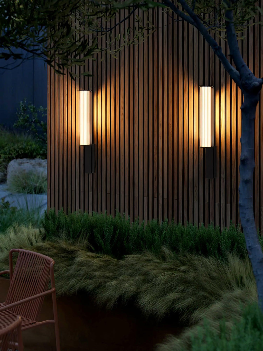 Outdoor LED Wall Sconce | Stainless Steel & Acrylic | Set of 2