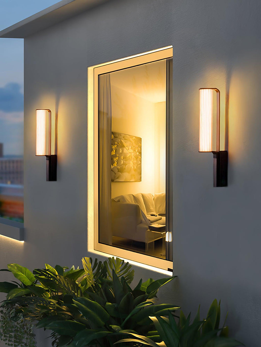 Outdoor LED Wall Sconce | Stainless Steel & Acrylic | Set of 2