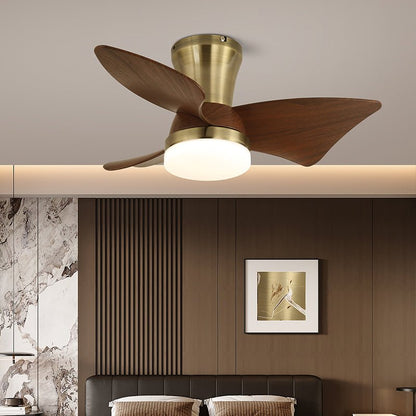 Zephyr Ceiling Fan Light | Walnut Blades & Matte Black Motor | 22", 24", 28" Options