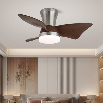 Zephyr Ceiling Fan Light | Walnut Blades & Matte Black Motor | 22", 24", 28" Options
