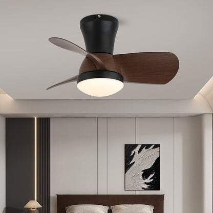 Zephyr Ceiling Fan Light | Walnut Blades & Matte Black Motor | 22", 24", 28" Options