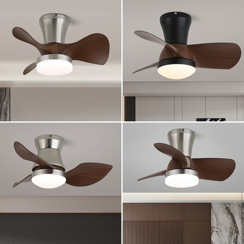 Zephyr Ceiling Fan Light | Walnut Blades & Matte Black Motor | 22", 24", 28" Options