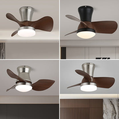 Zephyr Ceiling Fan Light | Walnut Blades & Matte Black Motor | 22", 24", 28" Options