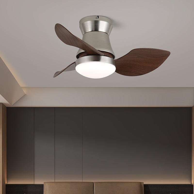 Zephyr Ceiling Fan Light | Walnut Blades & Matte Black Motor | 22", 24", 28" Options
