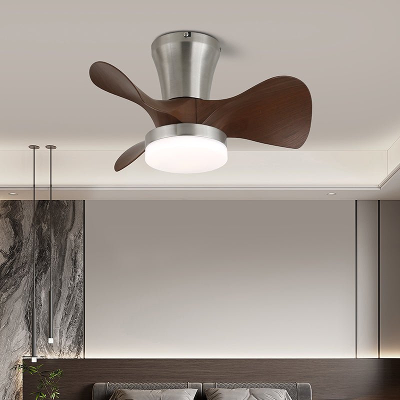 Zephyr Ceiling Fan Light | Walnut Blades & Matte Black Motor | 22", 24", 28" Options