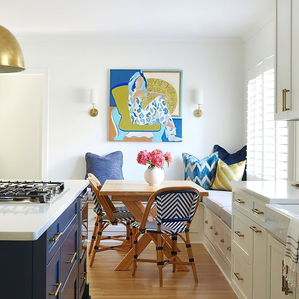 Brass Wall Light | White Linen Shade | Contemporary Design