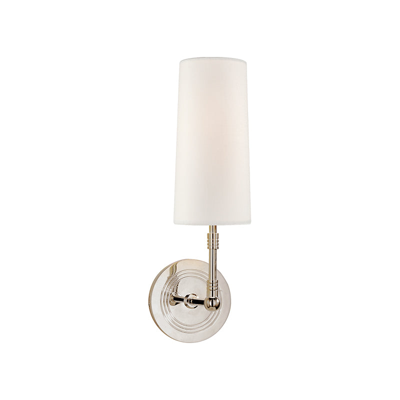Brass Wall Light | White Linen Shade | Contemporary Design