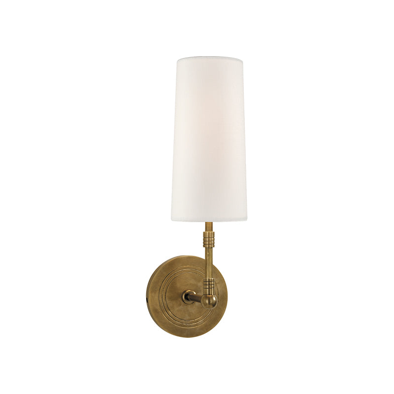 Brass Wall Light | White Linen Shade | Contemporary Design