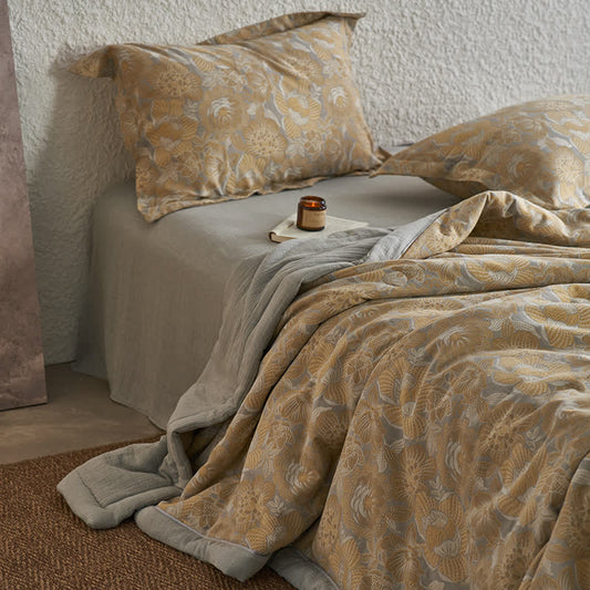 Floral Cotton Gauze Bedding Set | 100% Organic Cotton | Available in Full, Queen, King
