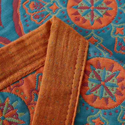 Cotton Quilt | Reversible Round Pattern | Full/Queen/Cal King Sizes