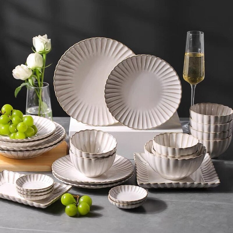 Ceramic Dinnerware Set | Luxury Design | Service for 4, 6, or 8