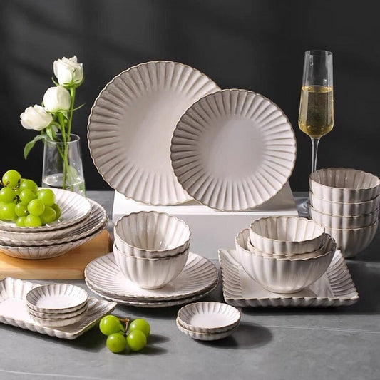 Ceramic Dinnerware Set | Luxury Design | Service for 4, 6, or 8