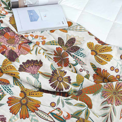 Reversible Cotton Quilt | Colorful Flower Patterns | Full, Queen, King Sizes