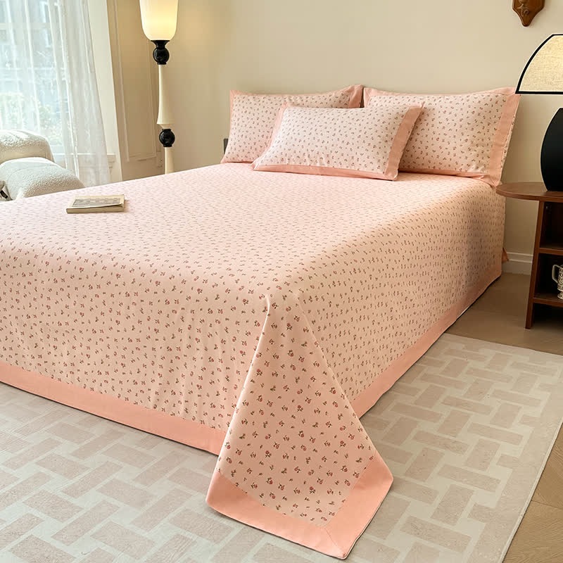 Pure Cotton Coverlet Set | Floral Print | Available in Full, Queen, King Sizes