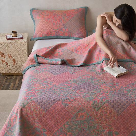 Cotton Gauze Quilt | 100% Organic Cotton | Floral Design, Multiple Sizes