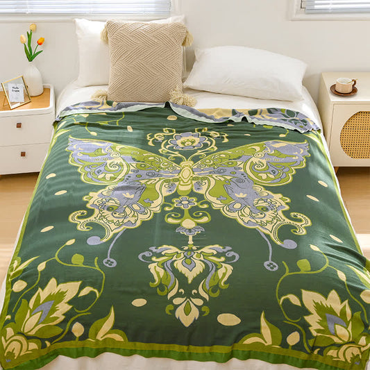 Vintage Butterfly Blanket | Bamboo Fiber | Full Size 59"x79"