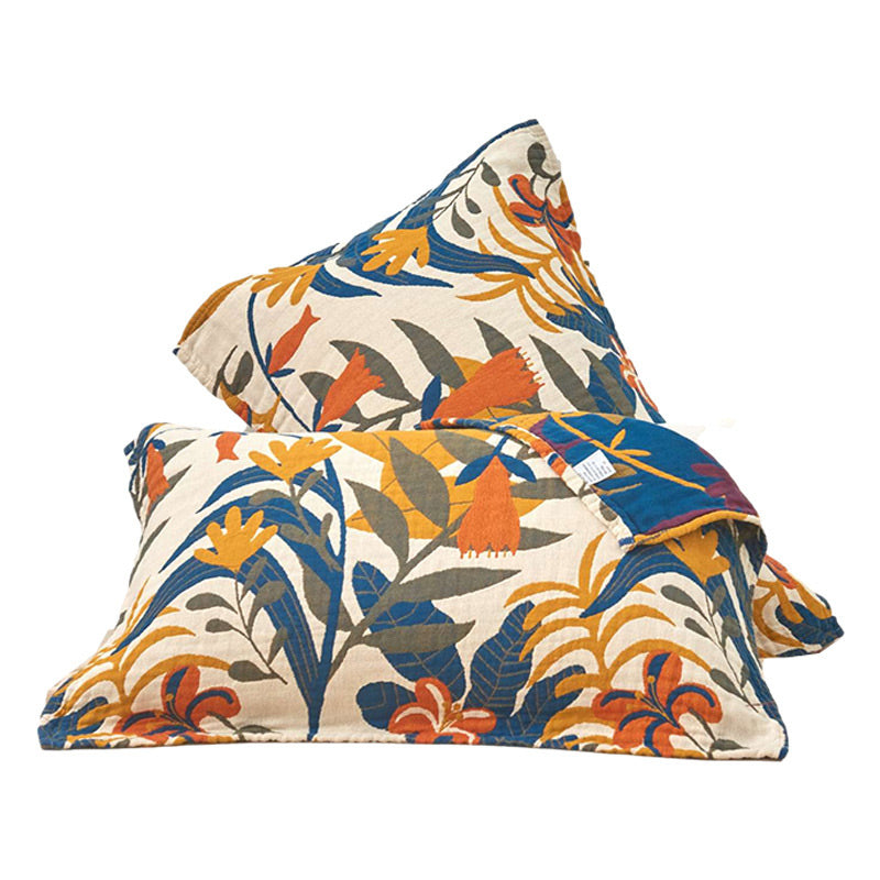 Cotton Pillow Towel | Soft Flower Print | Set of 2