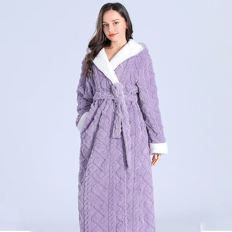 Jacquard Bathrobe | Soft Polyester | Long with Belt