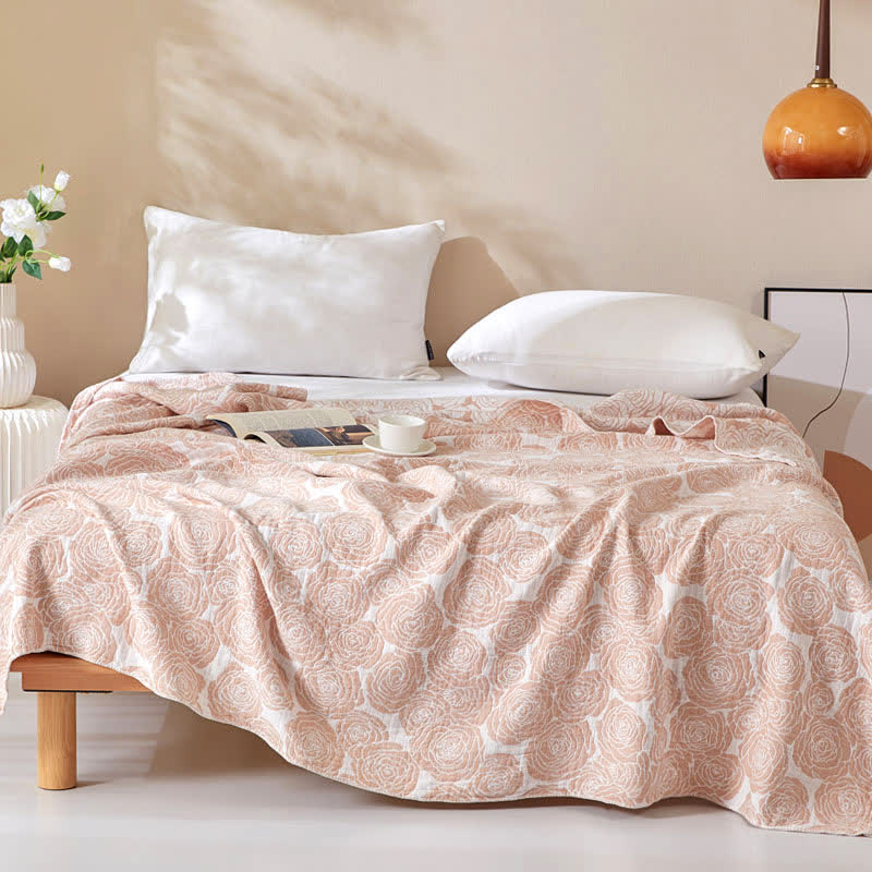 Cotton Quilt | 100% Organic Cotton | Full/Queen Size | Rose Print