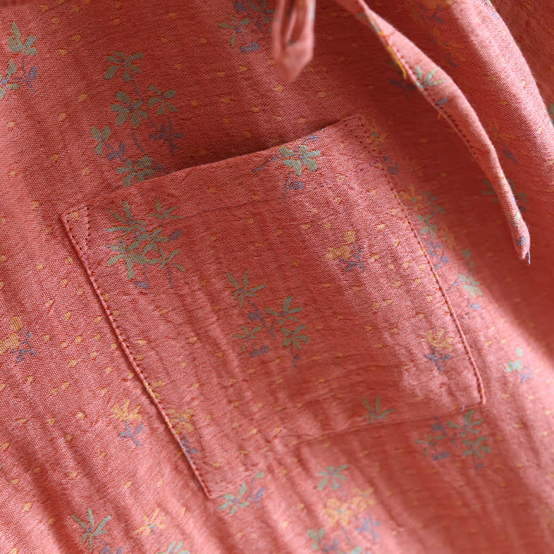 Cotton Bathrobe | Floral Design | Lightweight & Breathable