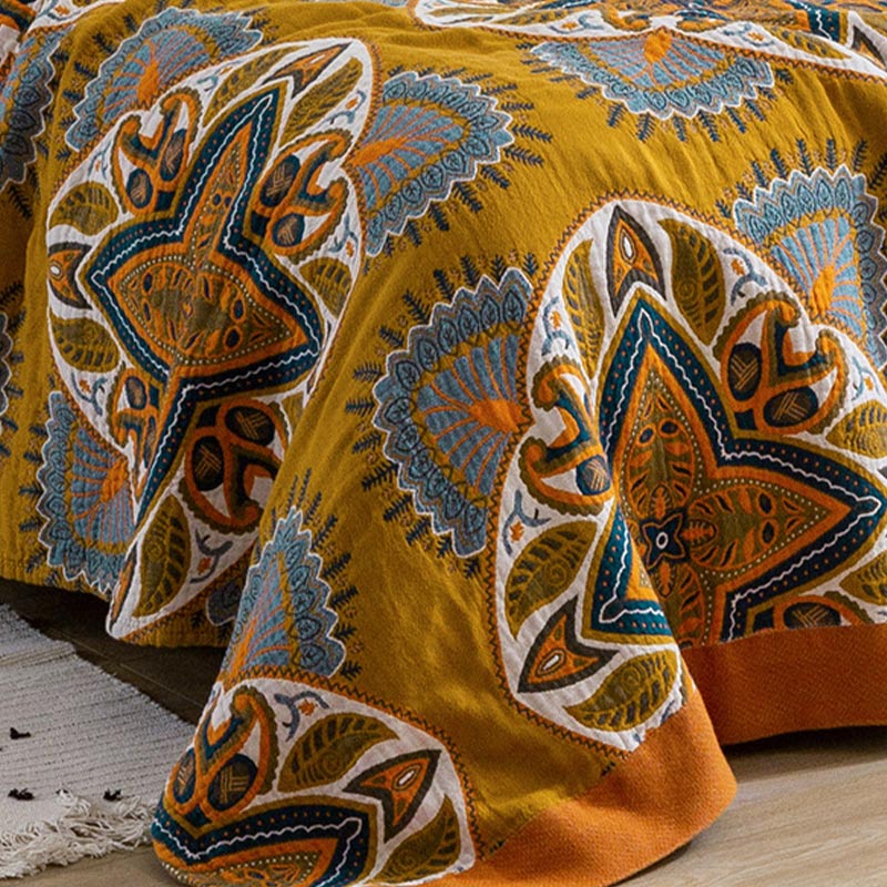 Multicolor Reversible Cotton Quilt | Lightweight & Breathable | Available in Full, Queen, King Sizes