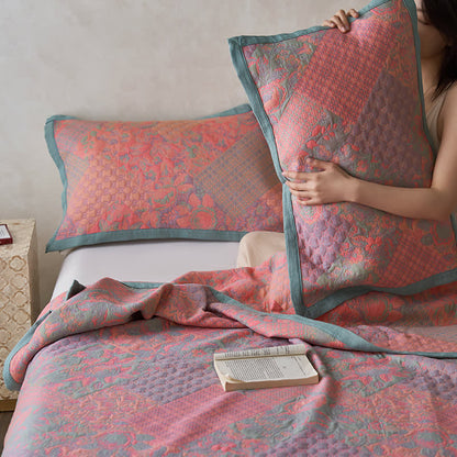 Cotton Gauze Quilt | 100% Organic Cotton | Floral Design, Multiple Sizes