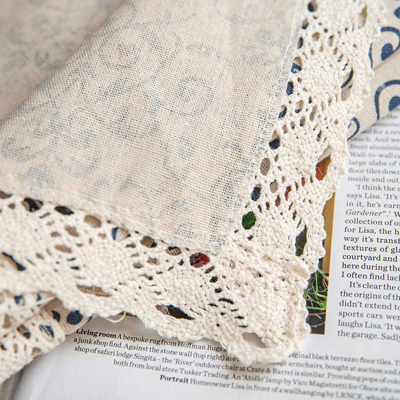 Boho Semi-Blackout Curtain | Cotton Blend | Blue Pattern