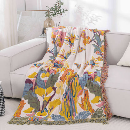 Cotton Gauze Quilt | Eco-Friendly Floral Design | Full/Queen Size