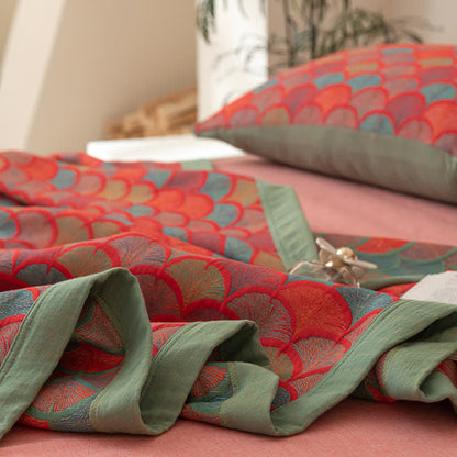 Reversible Fish Scales Quilt | 100% Organic Cotton | Full/Queen/King Sizes