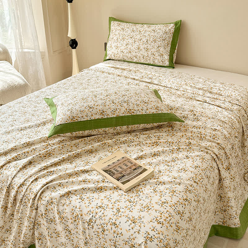 Cotton Floral Coverlet | Breathable & Eco-Friendly | Full, Queen, King Sizes