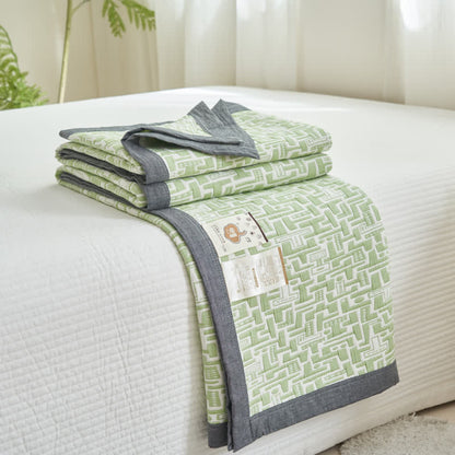 Modern Cotton Gauze Quilt Set | Hypoallergenic & Eco-Friendly | Full/Queen Size Options